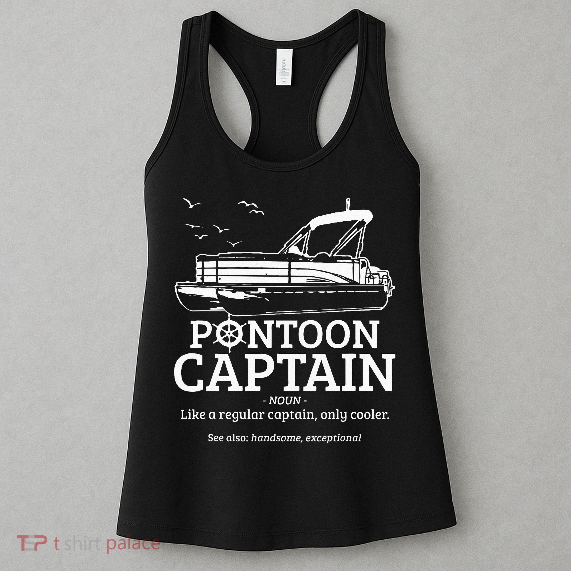 Pontoon Captain Definition Funny Pontoon Boat Boating Gift Women's Tank Top