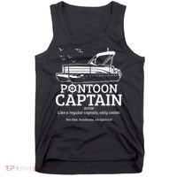 Pontoon Captain Definition Funny Pontoon Boat Boating Gift Tank Top thumb 0