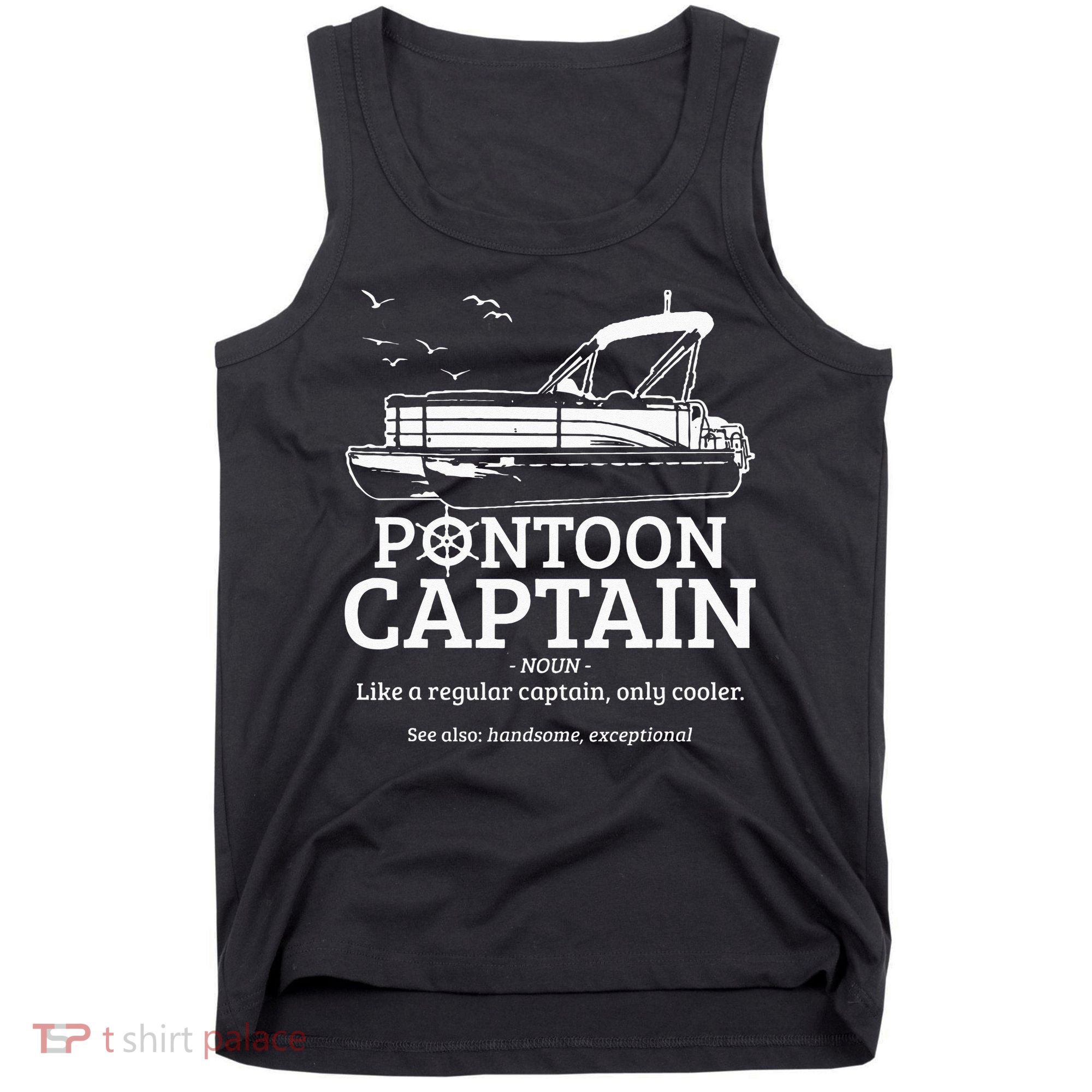Pontoon Captain Definition Funny Pontoon Boat Boating Gift Tank Top