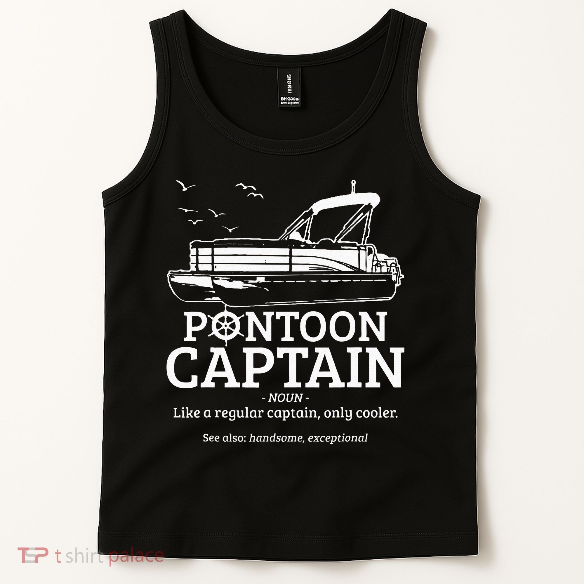 Pontoon Captain Definition Funny Pontoon Boat Boating Gift Tank Top