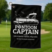 Pontoon Captain Definition Funny Pontoon Boat Boating Gift Golf Towel thumb 1