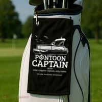 Pontoon Captain Definition Funny Pontoon Boat Boating Gift Golf Towel thumb 2