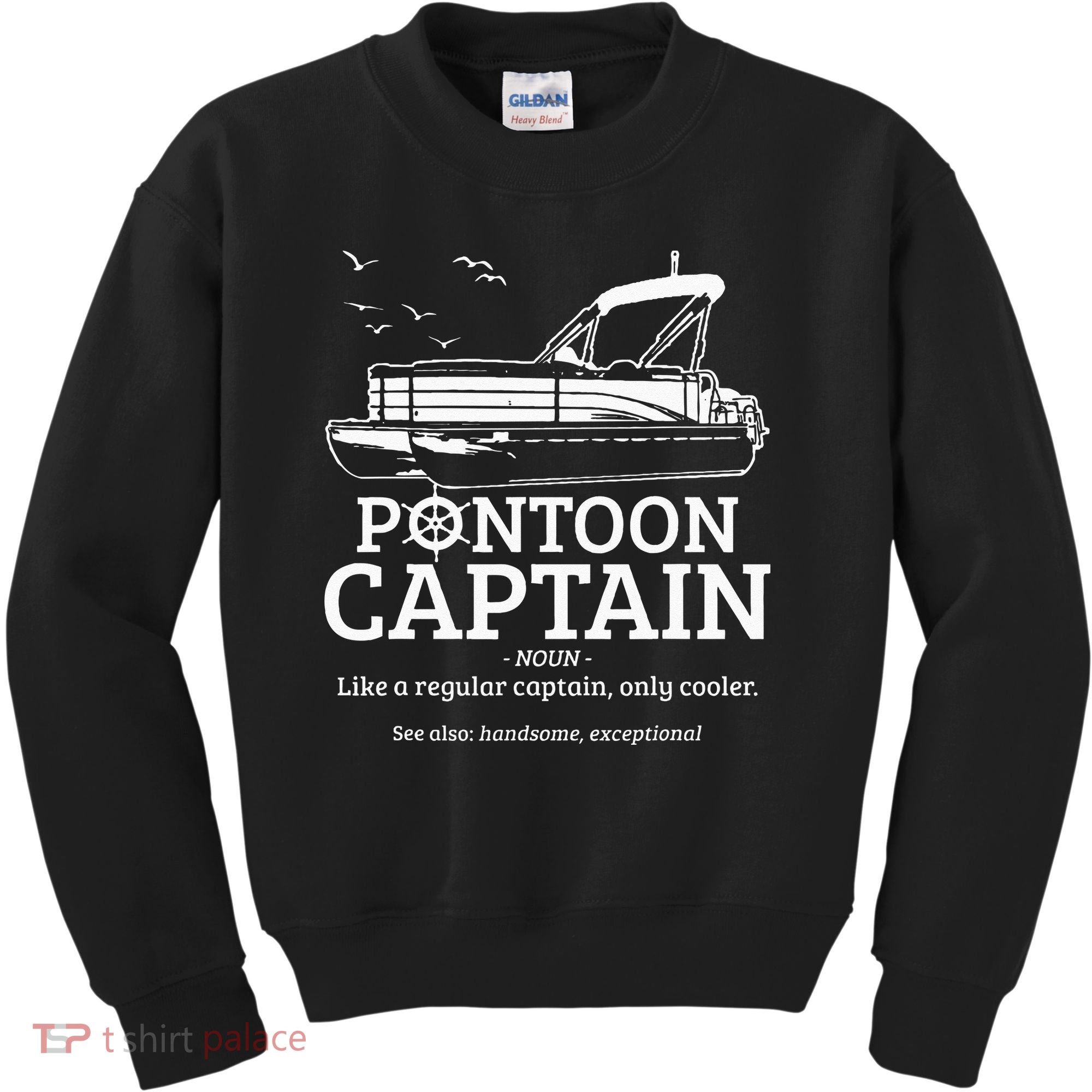 Pontoon Captain Definition Funny Pontoon Boat Boating Gift Kids Sweatshirt