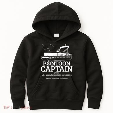 Pontoon Captain Definition Funny Pontoon Boat Boating Gift Kids Hoodie
