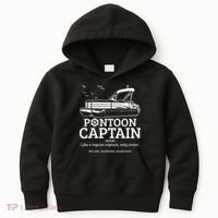 Pontoon Captain Definition Funny Pontoon Boat Boating Gift Kids Hoodie thumb 0