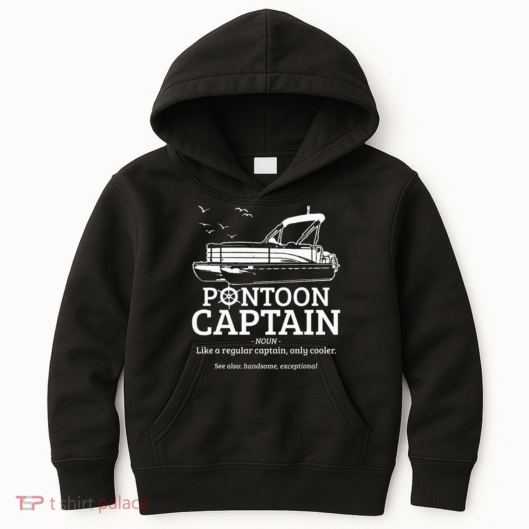 Pontoon Captain Definition Funny Pontoon Boat Boating Gift Kids Hoodie