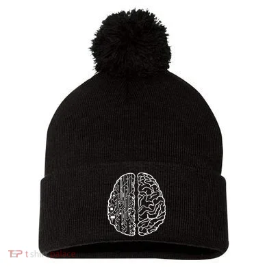 Programmer Coder Developer Programming Brain Programmer Pom Pom 12in Knit Beanie