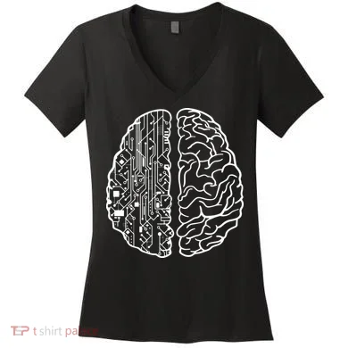 Programmer Coder Developer Programming Brain Programmer Women's V-Neck T-Shirt