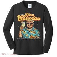Pina Coladas Donald Trump Summer Vacation Hawaii Beach Funny Kids Long Sleeve Shirt thumb 0