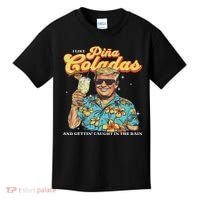Pina Coladas Donald Trump Summer Vacation Hawaii Beach Funny Kids T-Shirt thumb 0