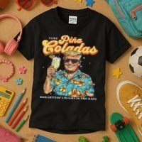 Pina Coladas Donald Trump Summer Vacation Hawaii Beach Funny Kids T-Shirt thumb 3