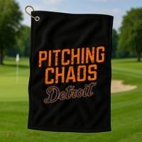 Pitching Chaos Detroit Golf Towel thumb 1