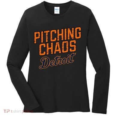 Pitching Chaos Detroit Women's Long Sleeve Shirt