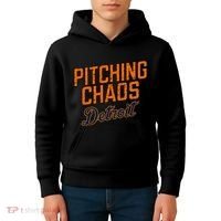 Pitching Chaos Detroit Kids Hoodie thumb 4