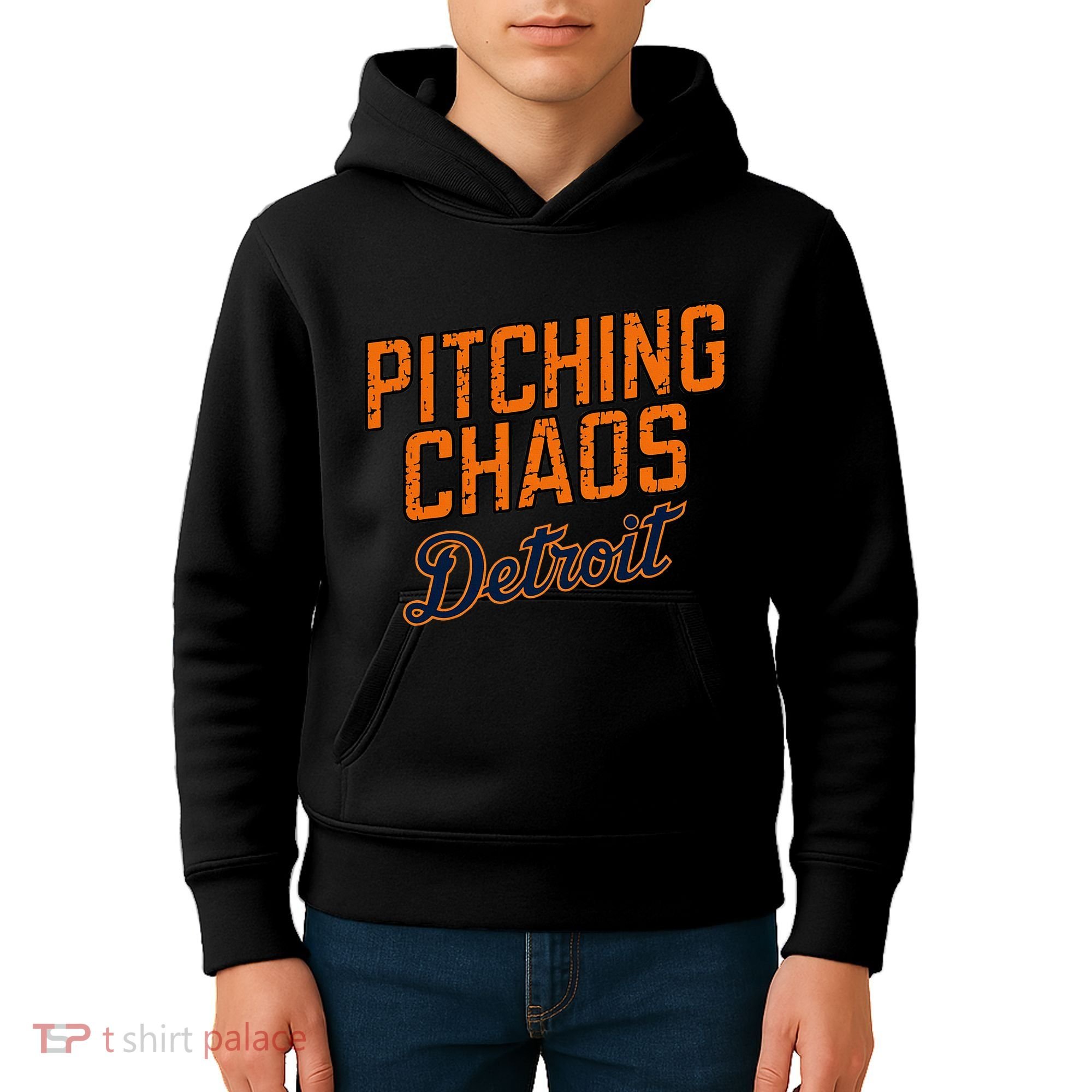 Pitching Chaos Detroit Kids Hoodie