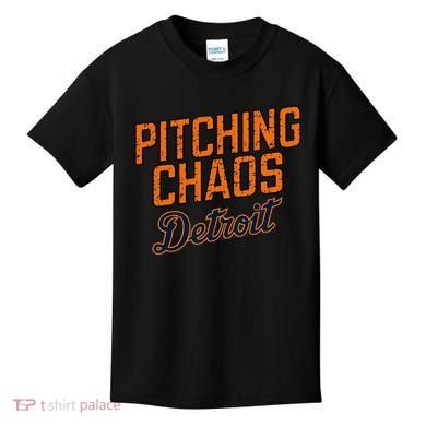 Pitching Chaos Detroit Kids T-Shirt