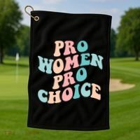 Pro Choice Equal Rights Feminist Retro Golf Towel thumb 1