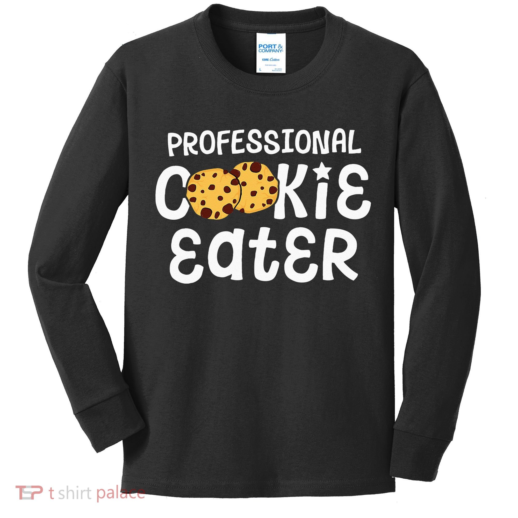 Professional Cookie Eater Chocolate Chip Baking Gift Kids Long Sleeve Shirt