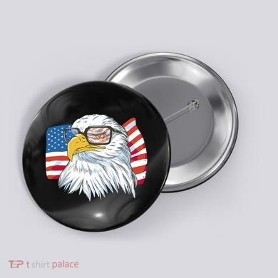 Patriot Cool Eagle USA Flag Button