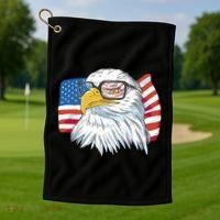 Patriot Cool Eagle USA Flag Golf Towel thumb 1