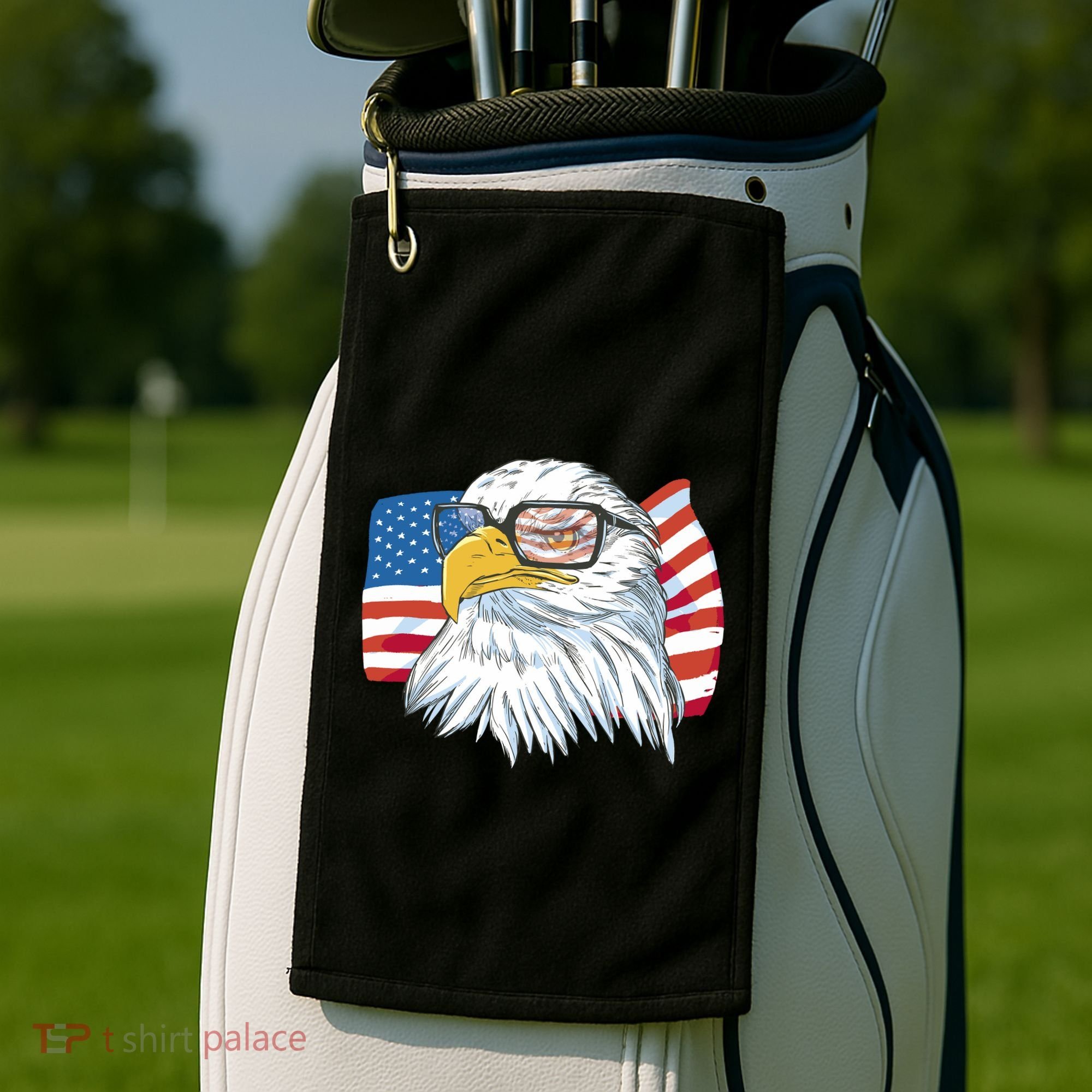 Patriot Cool Eagle USA Flag Golf Towel