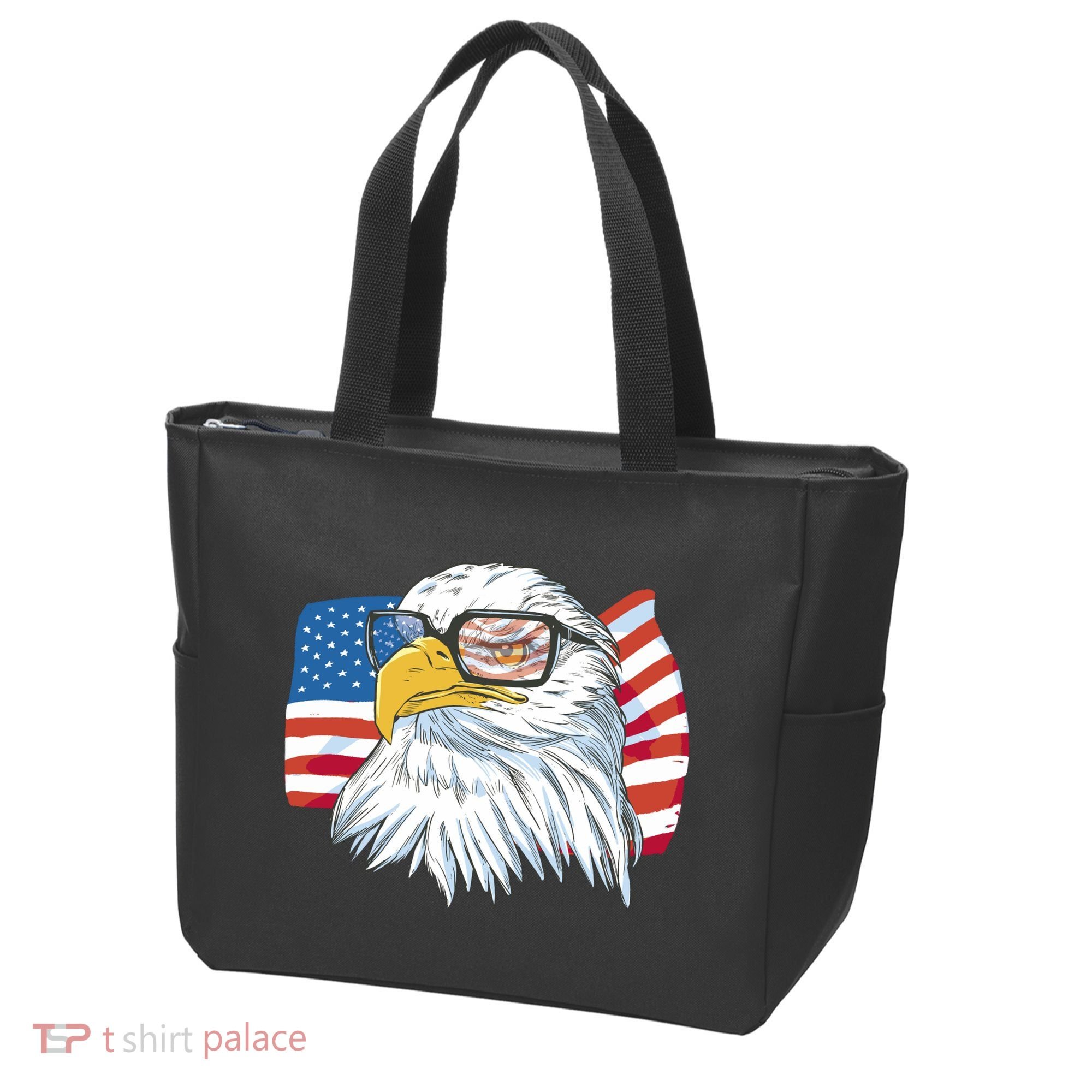 Patriot Cool Eagle USA Flag Tote Bag