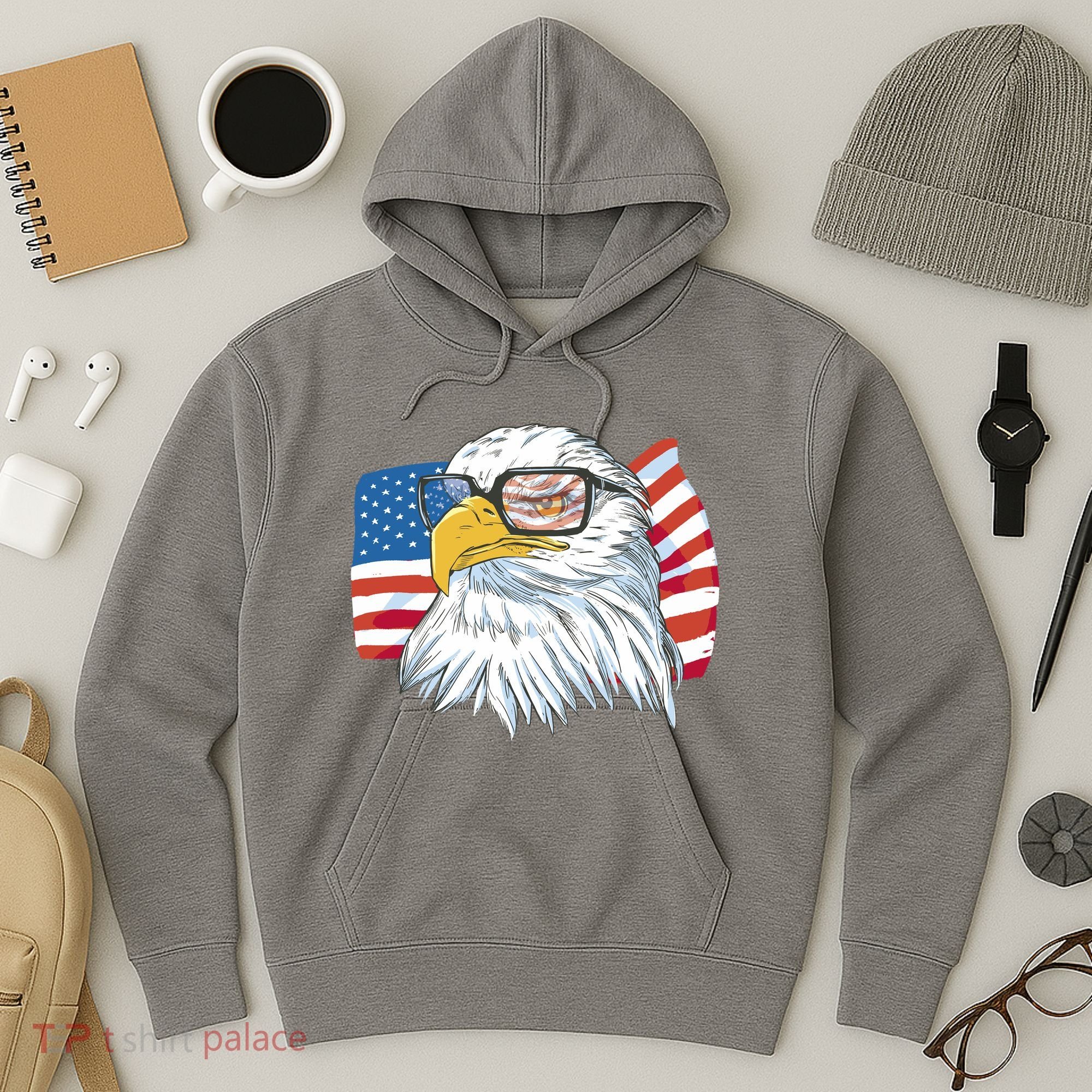 Patriot Cool Eagle USA Flag Hoodie