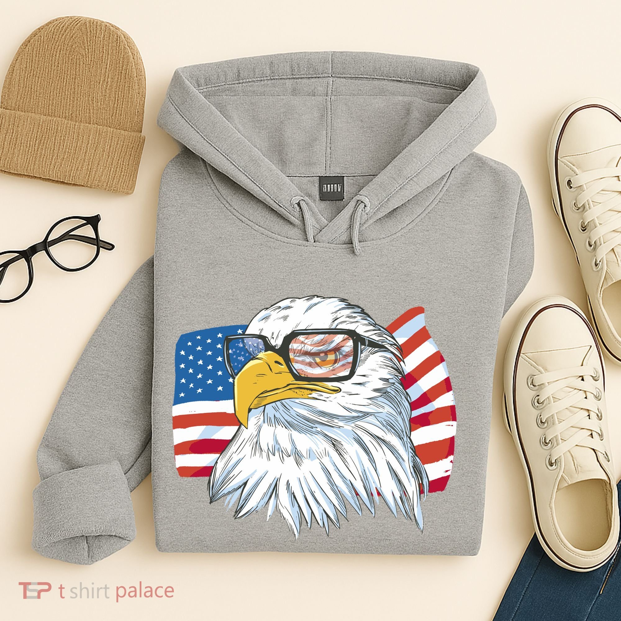 Patriot Cool Eagle USA Flag Hoodie
