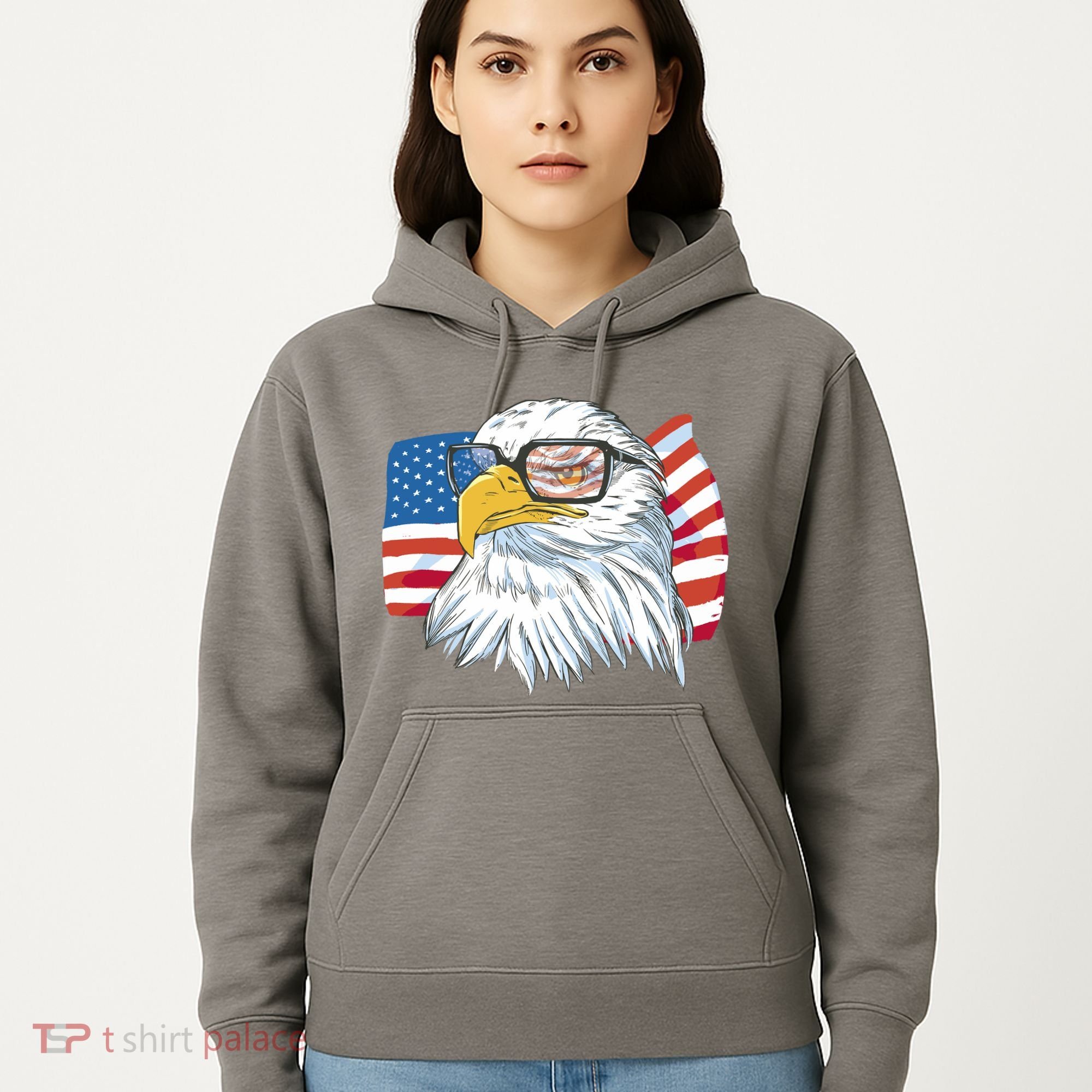 Patriot Cool Eagle USA Flag Hoodie