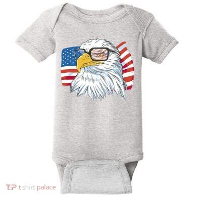 Patriot Cool Eagle USA Flag Baby Bodysuit