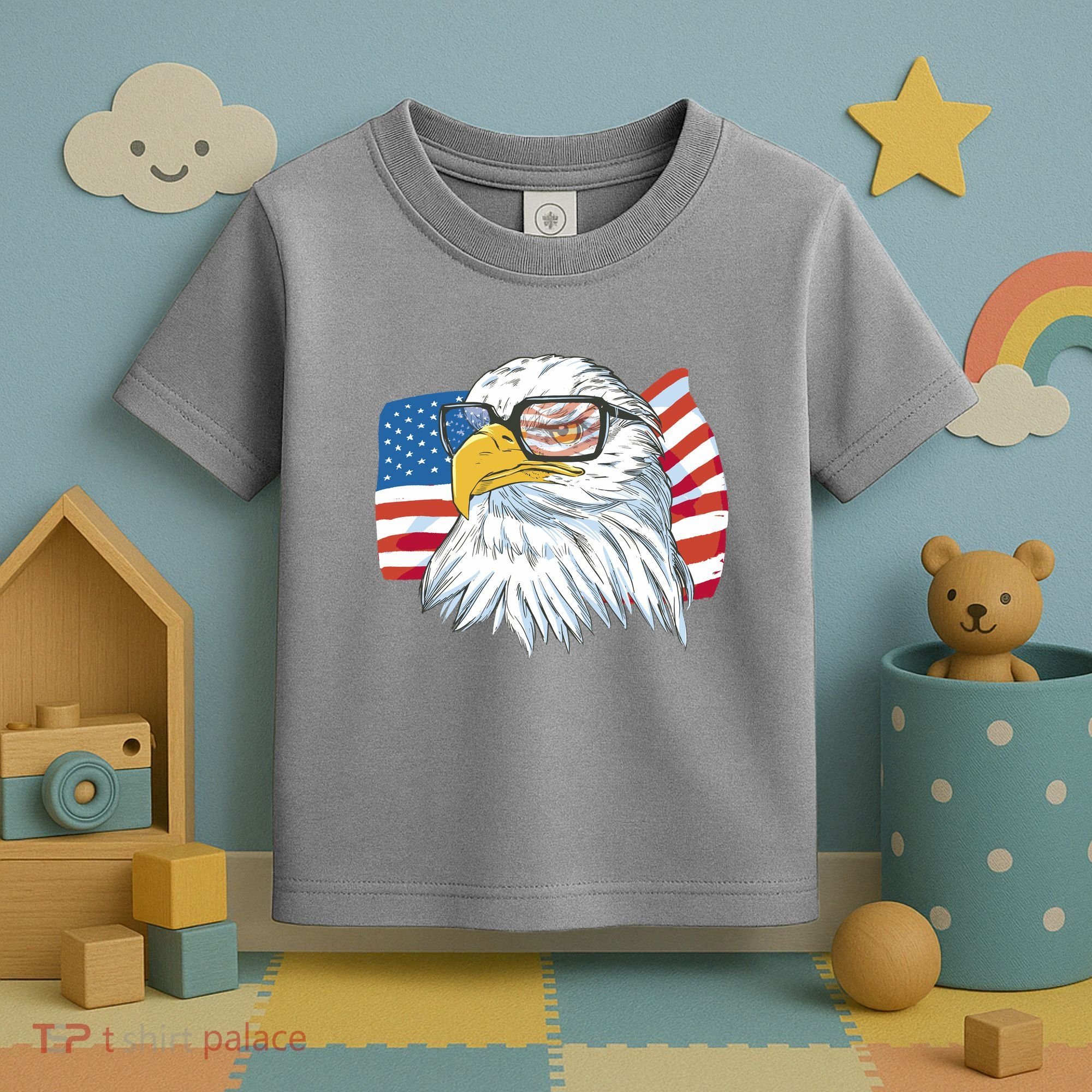 Patriot Cool Eagle USA Flag Toddler T-Shirt
