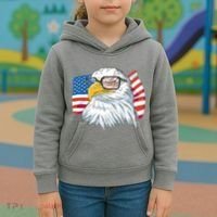 Patriot Cool Eagle USA Flag Kids Hoodie thumb 3