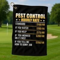 Pest Control Exterminator Pest Controller Hourly Rate Golf Towel thumb 1