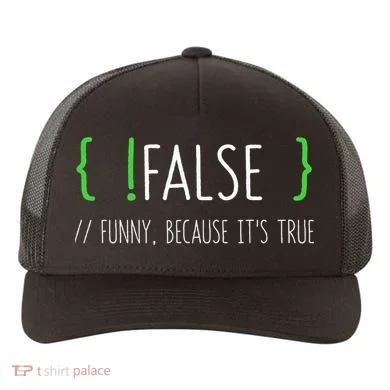 Programmer Computer Engineer Funny False Programming Coding Yupoong Adult 5-Panel Trucker Hat