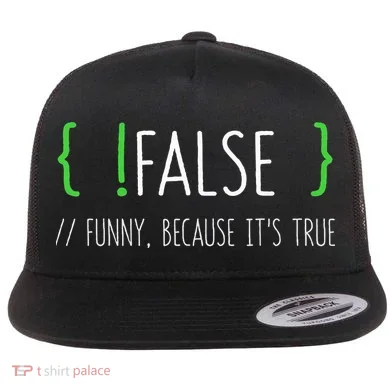 Programmer Computer Engineer Funny False Programming Coding Flat Bill Trucker Hat
