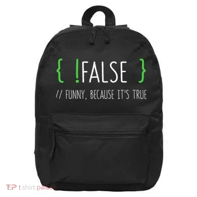Programmer Computer Engineer Funny False Programming Coding 16 in Basic Backpack
