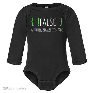 Programmer Computer Engineer Funny False Programming Coding Baby Long Sleeve Bodysuit
