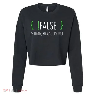 Programmer Computer Engineer Funny False Programming Coding Cropped Pullover Crew