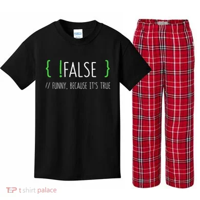Programmer Computer Engineer Funny False Programming Coding Kids Plaid Pajama Set