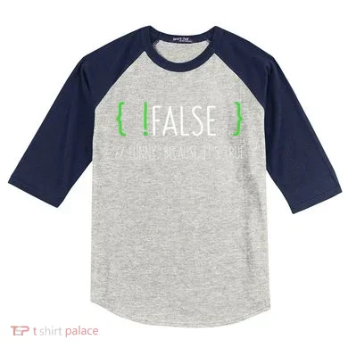 Programmer Computer Engineer Funny False Programming Coding Kids Colorblock Raglan Jersey
