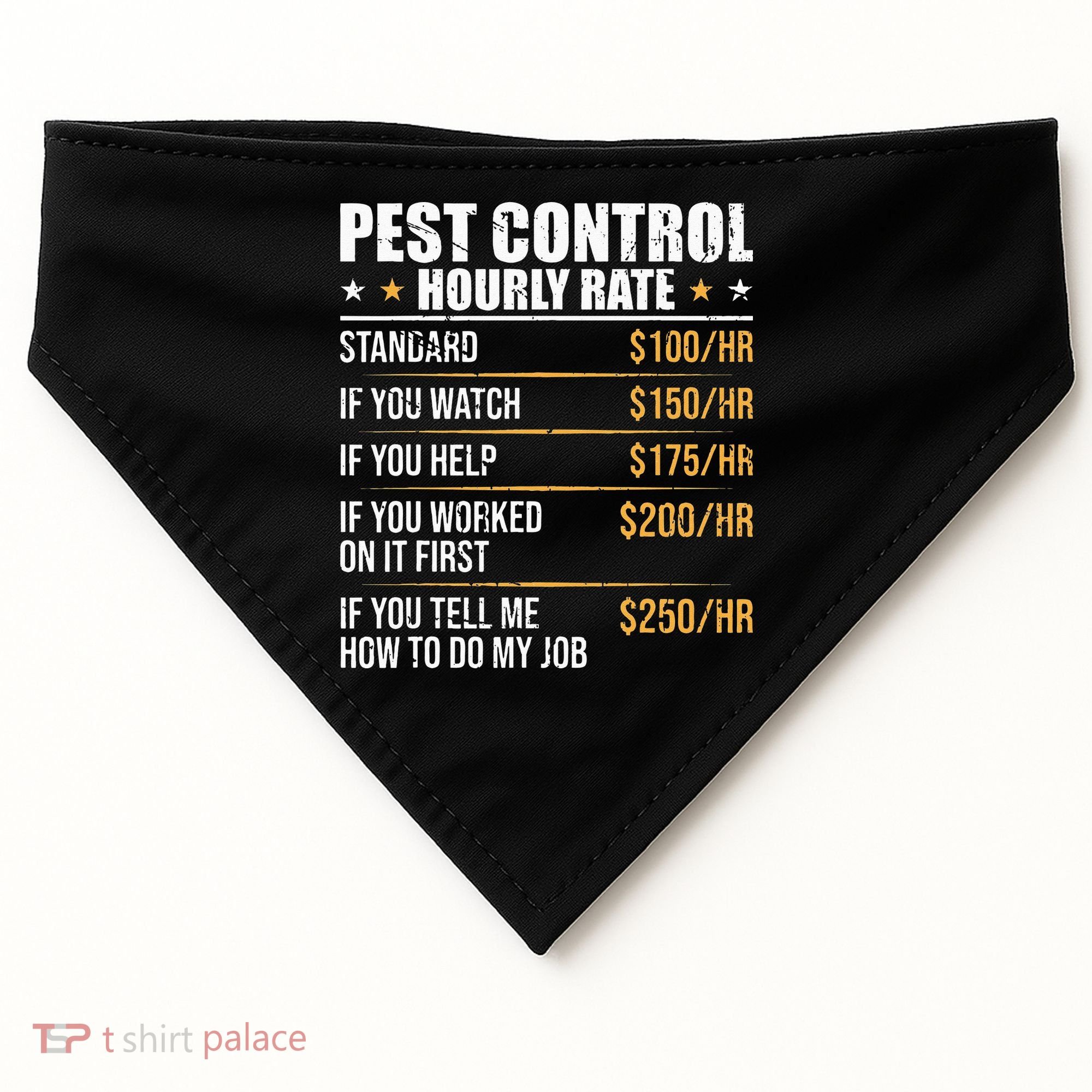 Pest Control Exterminator Pest Controller Hourly Rate USA-Made Doggie Bandana