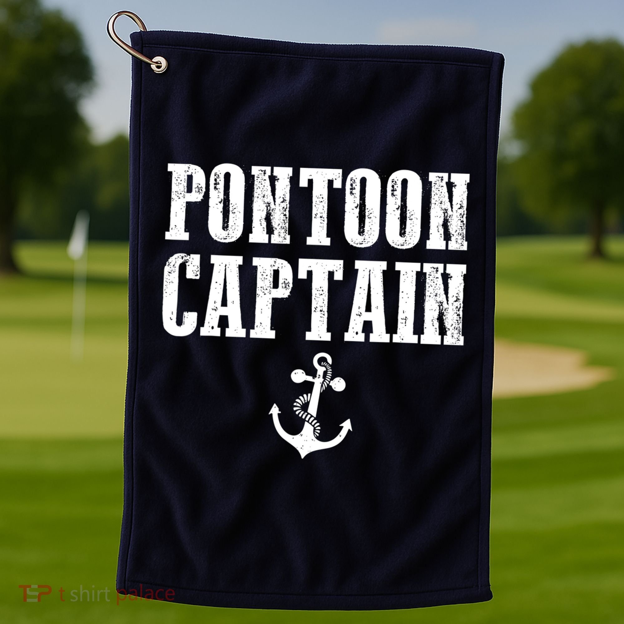 Pontoon Captain Funny Pontoon Shirt For Men And Women Golf Towel
