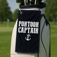 Pontoon Captain Funny Pontoon Shirt For Men And Women Golf Towel thumb 2