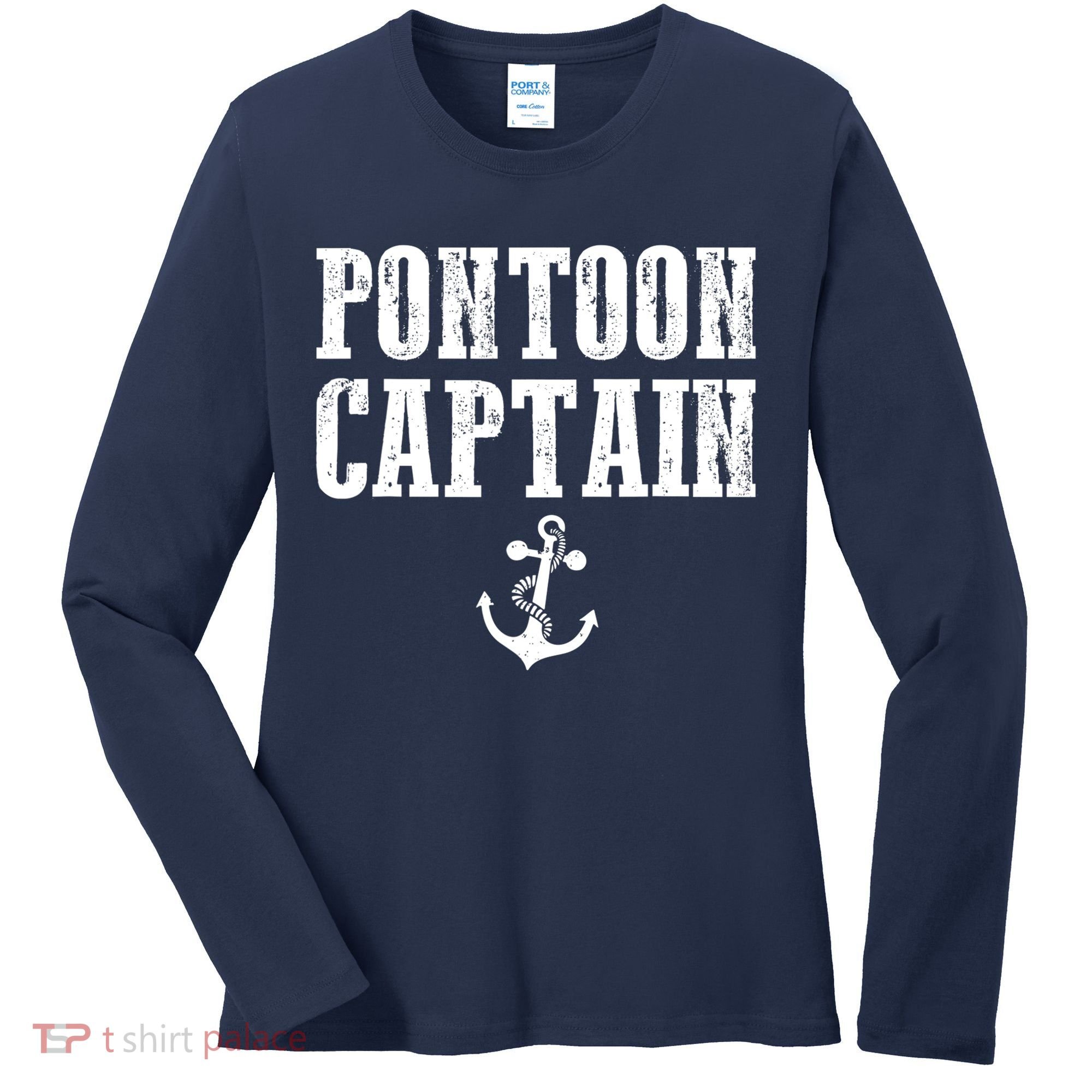 Pontoon Captain Funny Pontoon Shirt For Men And Women Women's Long Sleeve Shirt