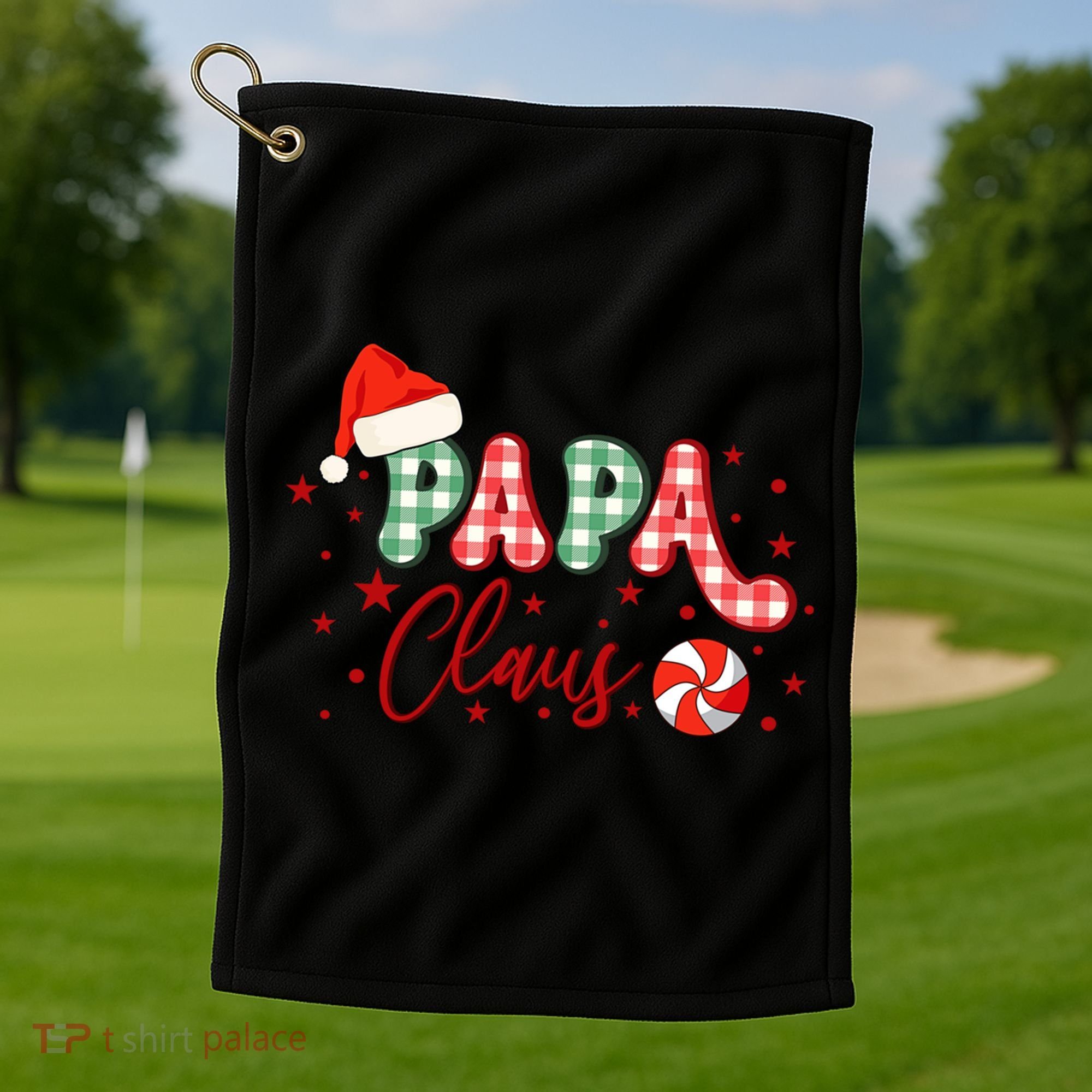 Papa Claus Funny Gift Funny Santa Christmas Gift Golf Towel