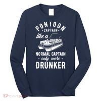 Pontoon Captain Funny Pontoon Captain Drunker Long Sleeve Shirt thumb 0
