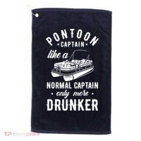 Pontoon Captain Funny Pontoon Captain Drunker Golf Towel thumb 0