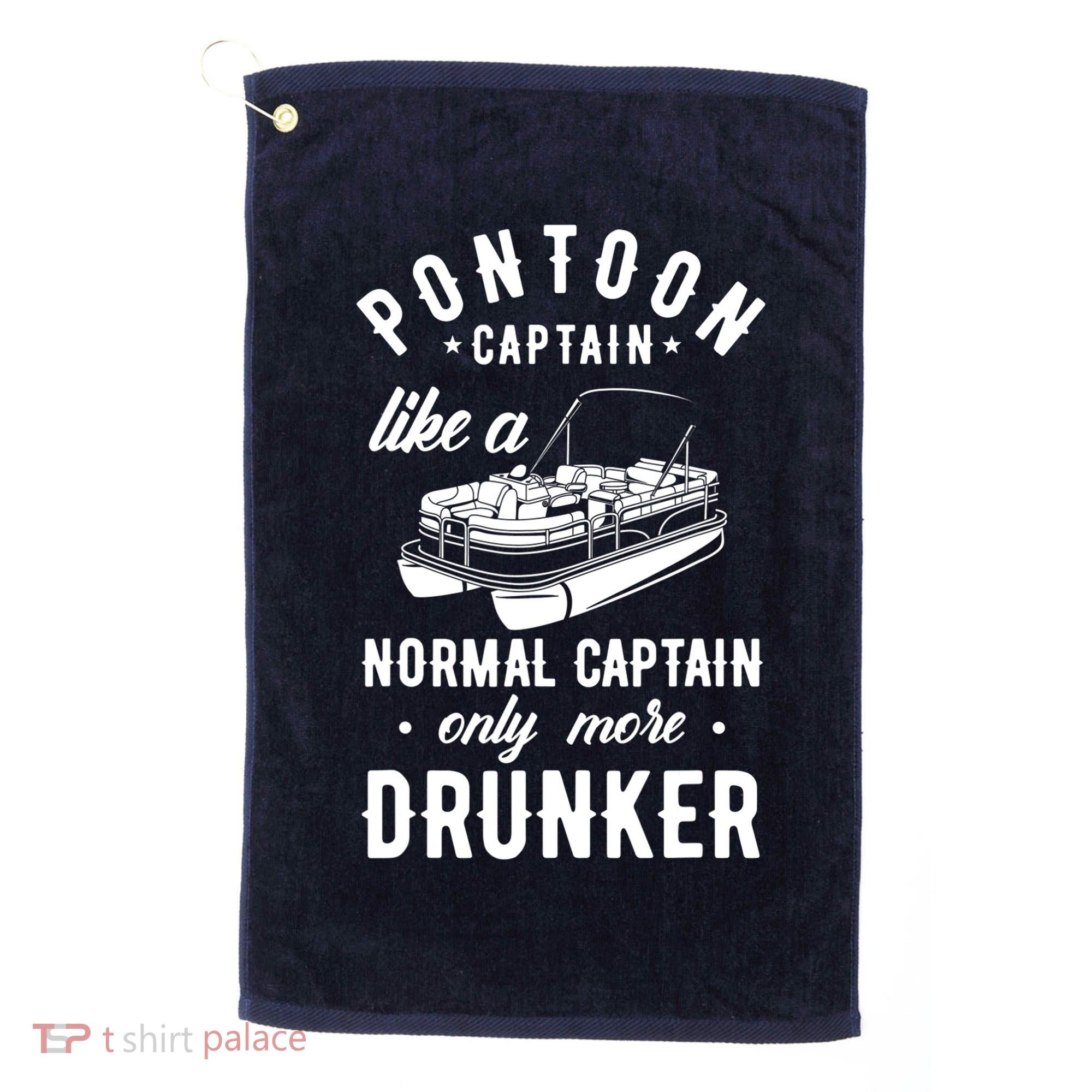 Pontoon Captain Funny Pontoon Captain Drunker Golf Towel