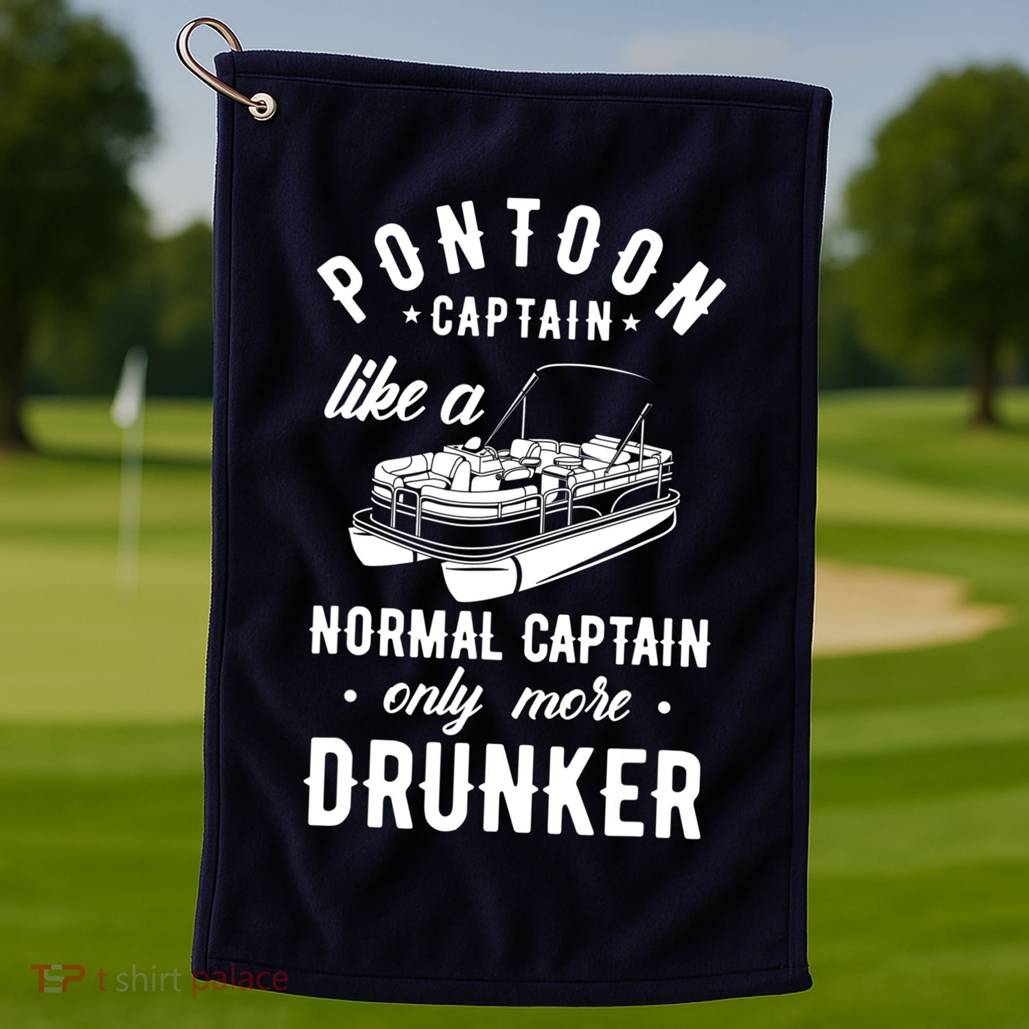Pontoon Captain Funny Pontoon Captain Drunker Golf Towel