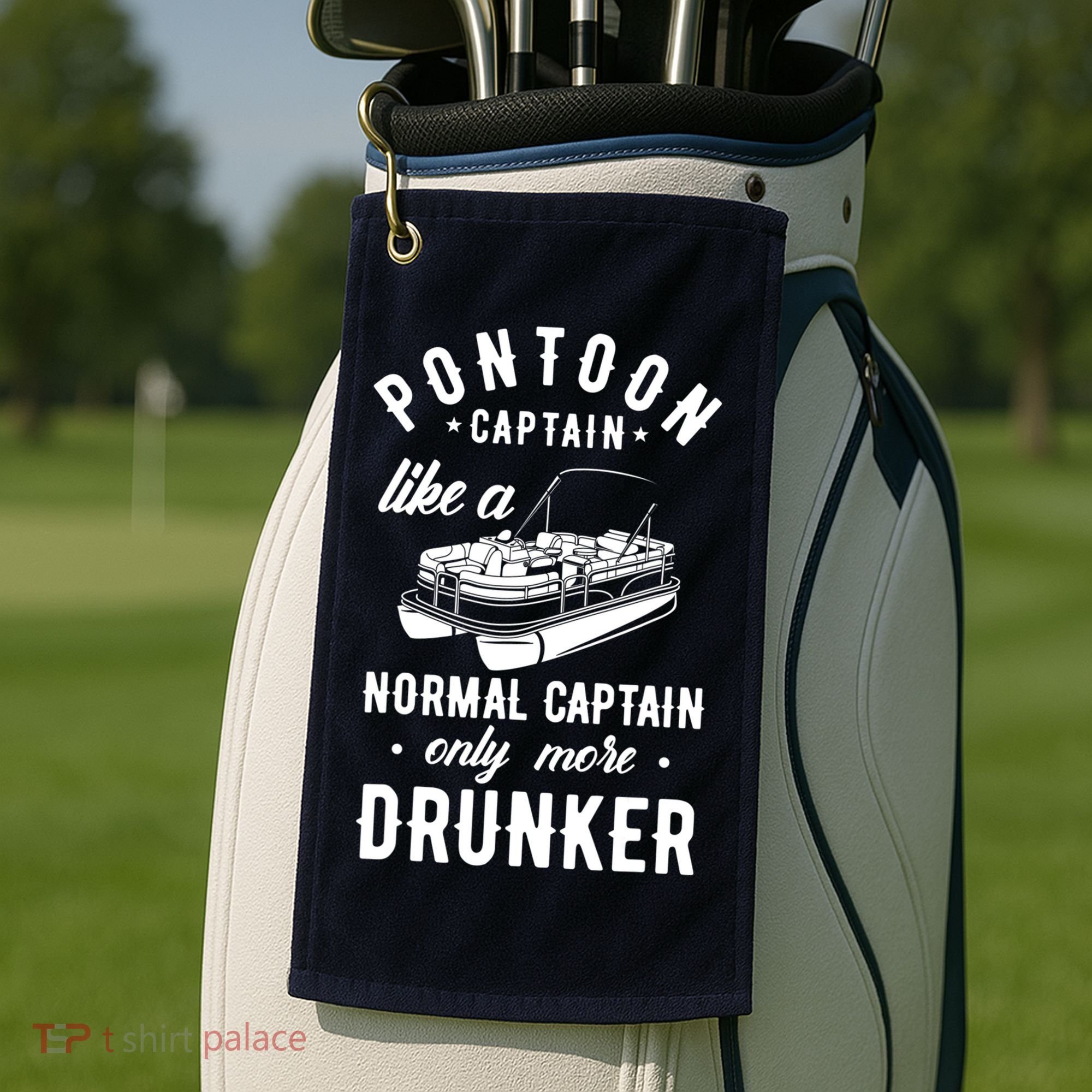 Pontoon Captain Funny Pontoon Captain Drunker Golf Towel